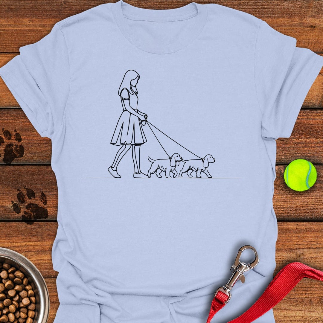 Walking Cocker Spaniels Light Blue