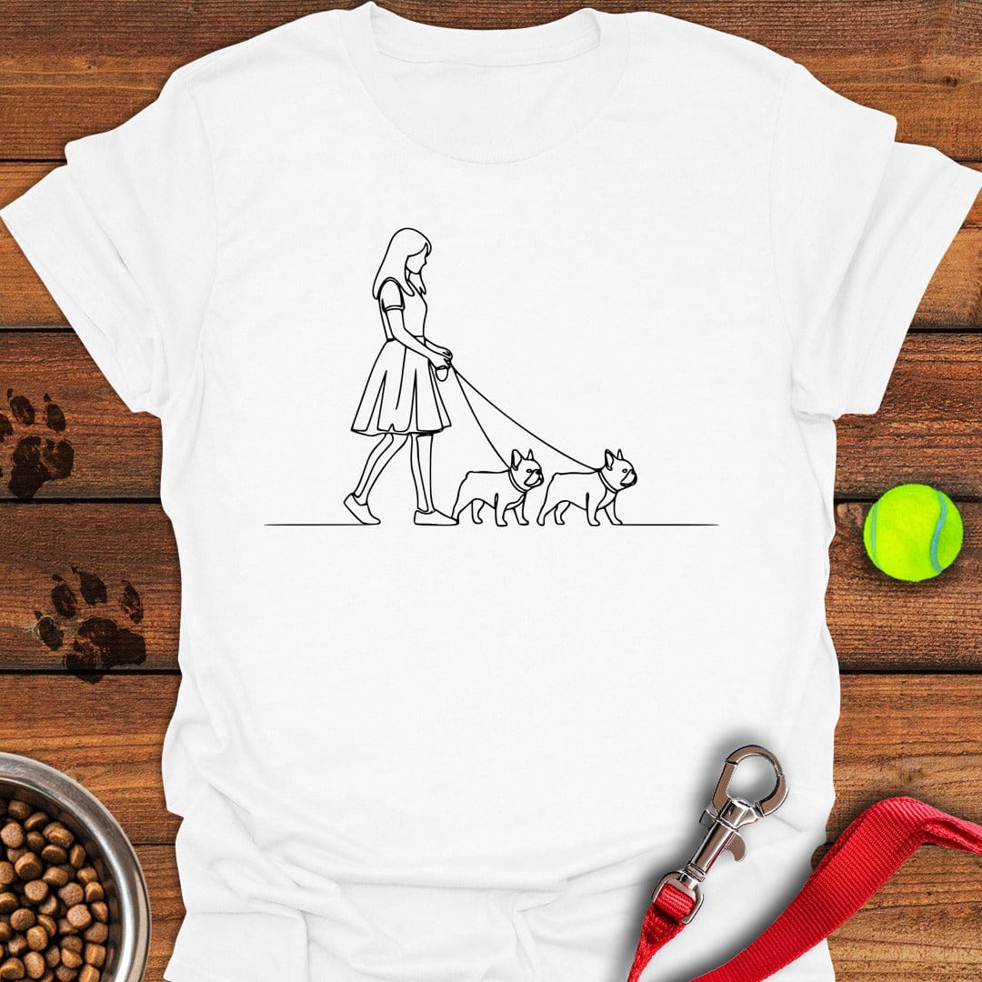 Walking French Bulldogs White