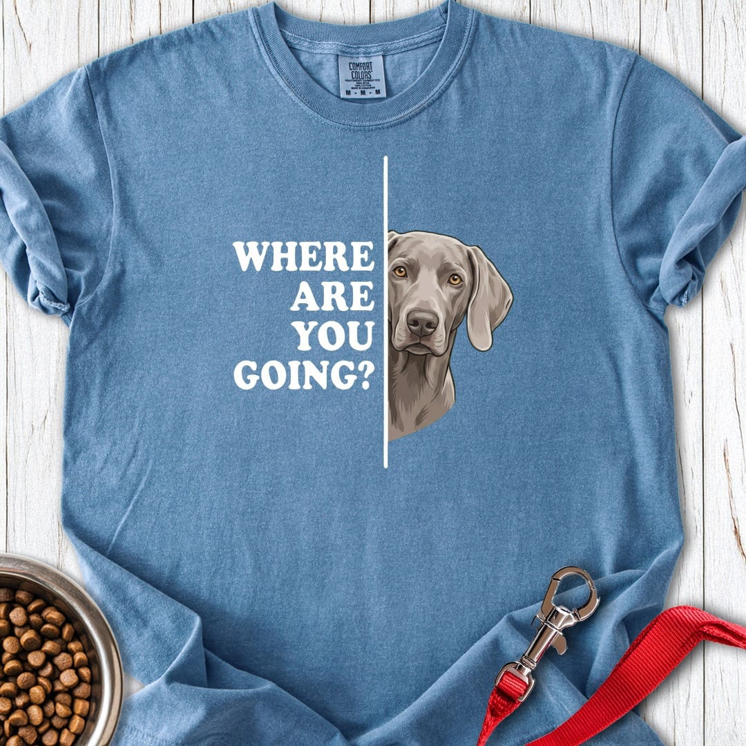 Weimaraner Following Premium Tee Blue Jean