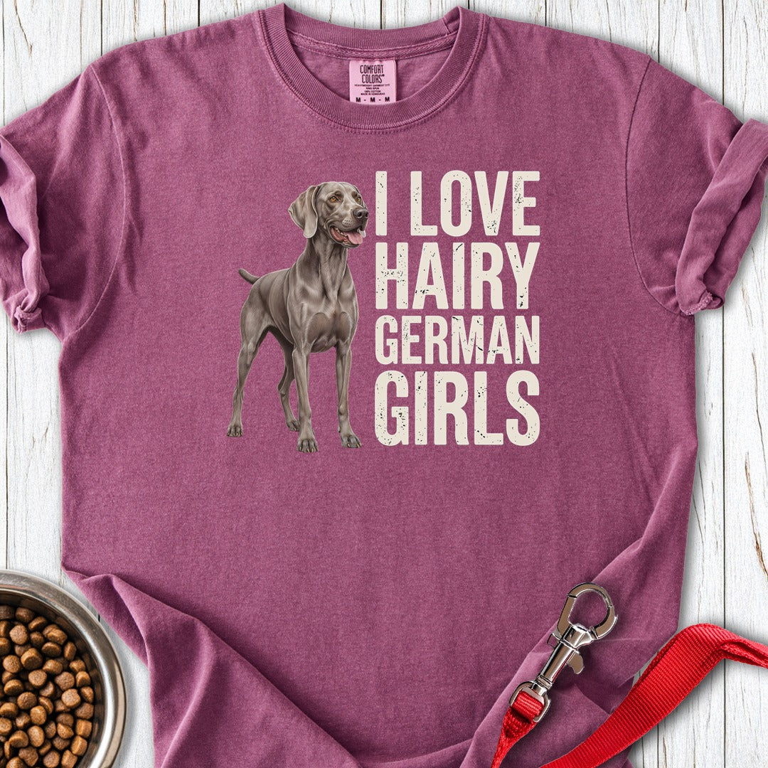 Weimaraner Hairy Girl Premium Tee Berry