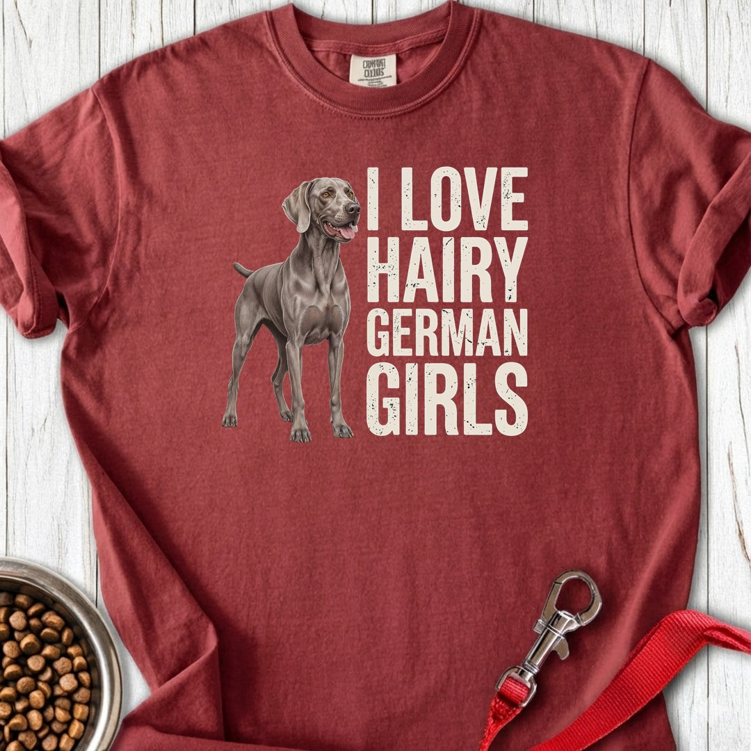 Weimaraner Hairy Girl Premium Tee Brick