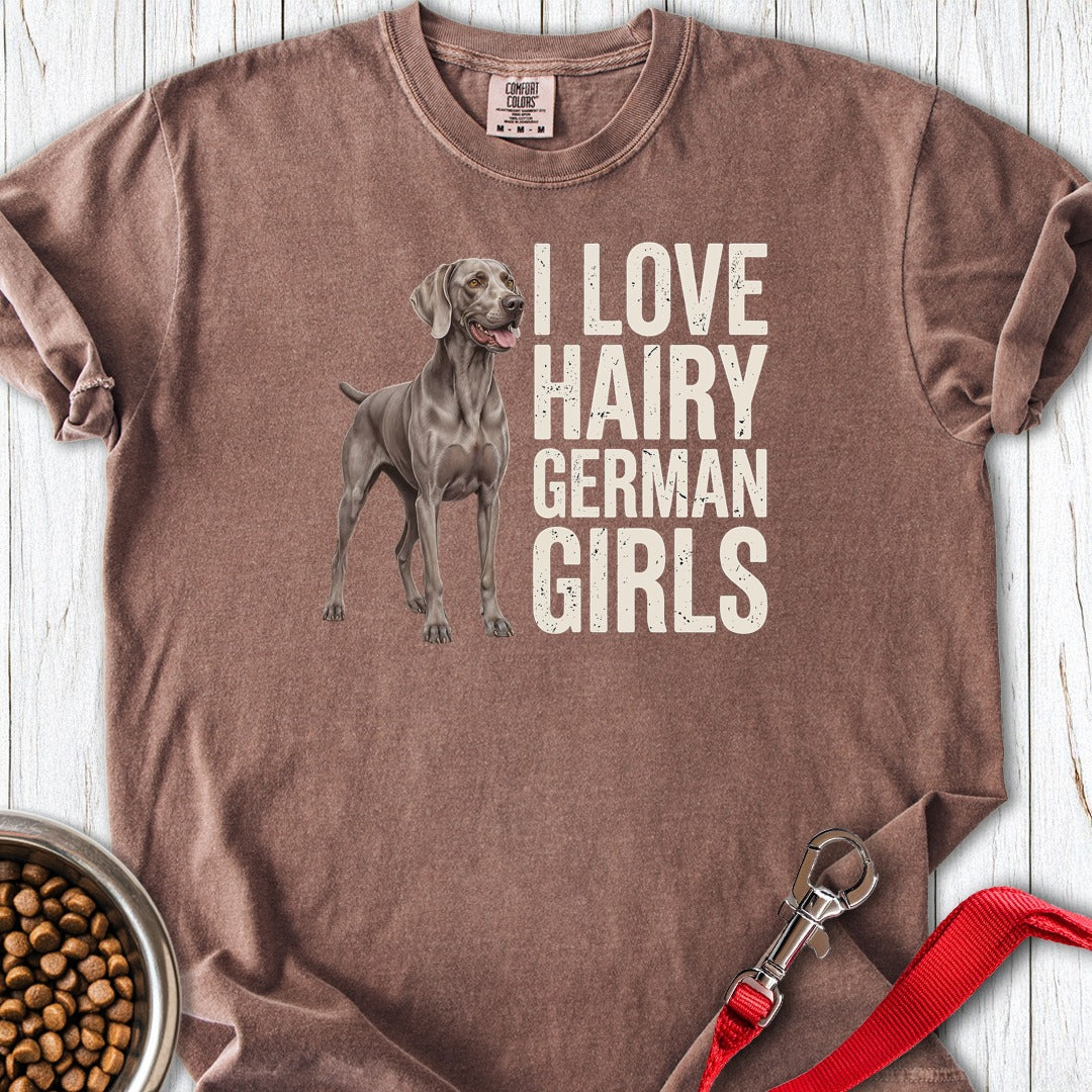 Weimaraner Hairy Girl Premium Tee Espresso
