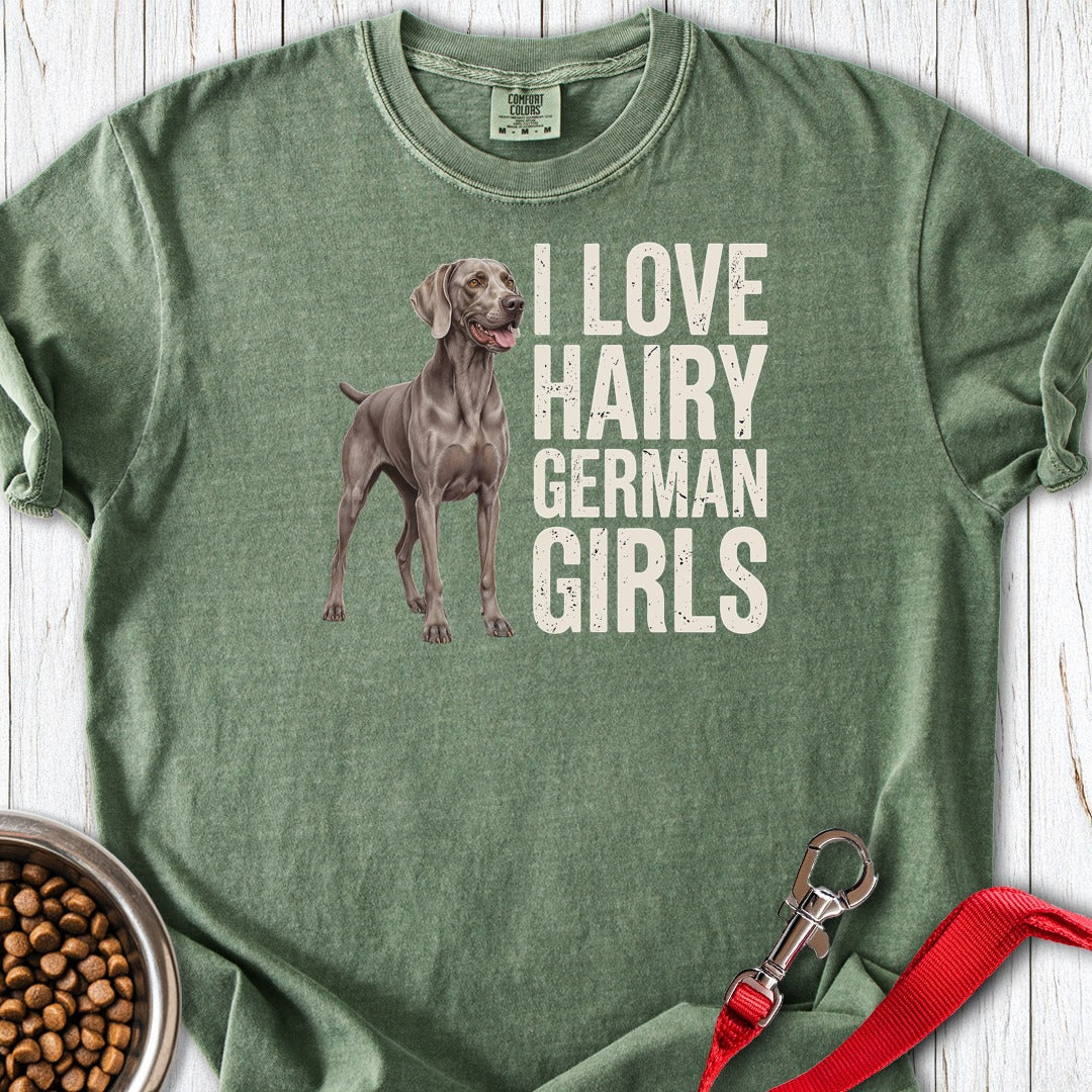 Weimaraner Hairy Girl Premium Tee Moss