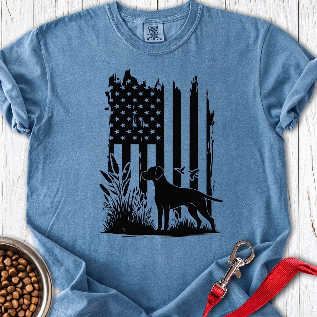 Weimaraner Hunting USA Premium Tee Blue Jean