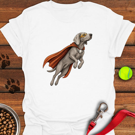 Weimaraner Superhero White
