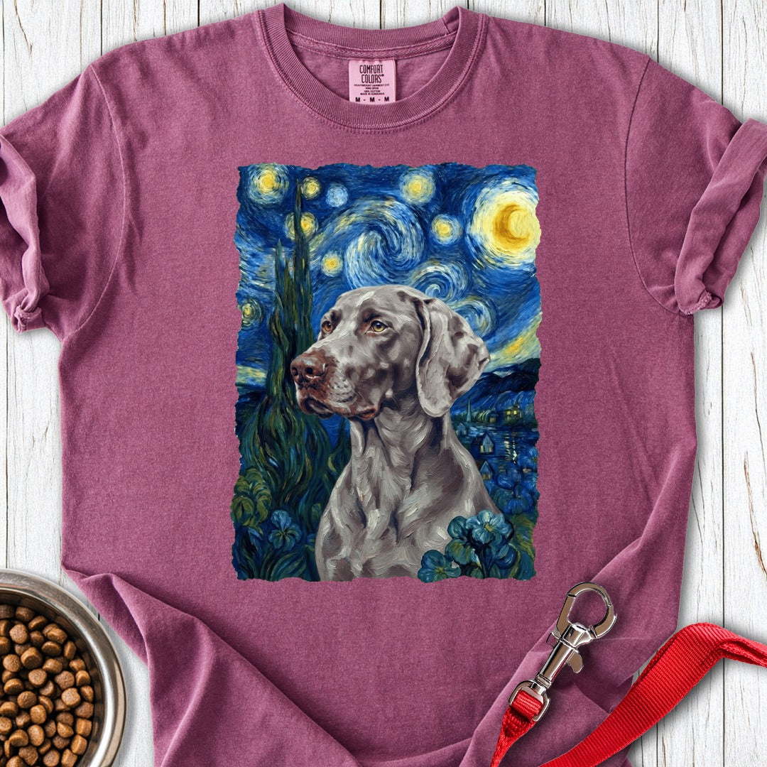 Weimaraner Van Gogh Premium Tee Berry