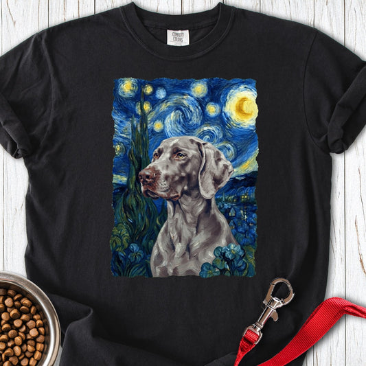 Weimaraner Van Gogh Premium Tee Black