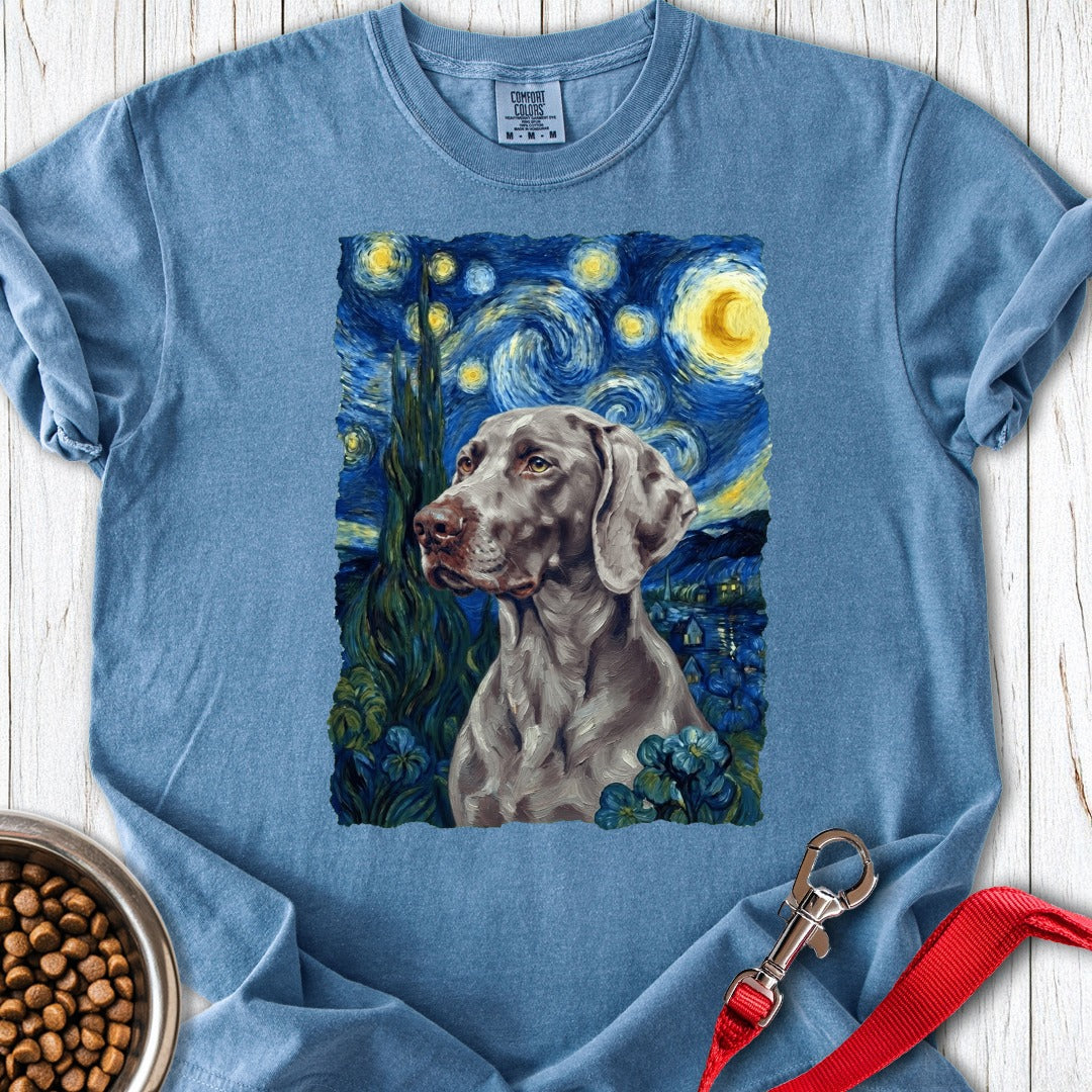 Weimaraner Van Gogh Premium Tee Blue Jean
