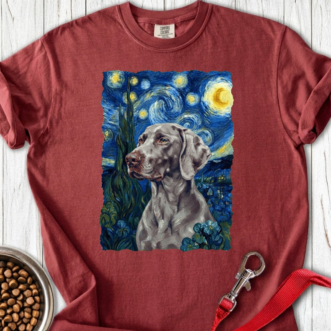 Weimaraner Van Gogh Premium Tee Brick