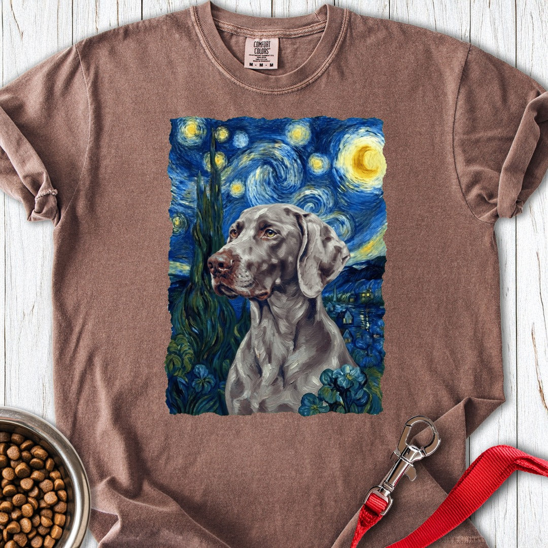 Weimaraner Van Gogh Premium Tee Espresso