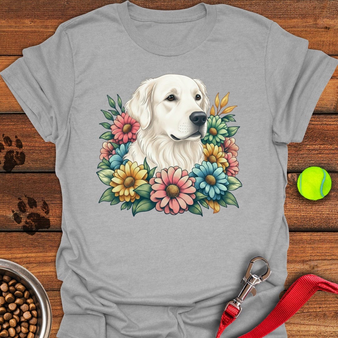 White Golden Retriever Flower Sport Grey