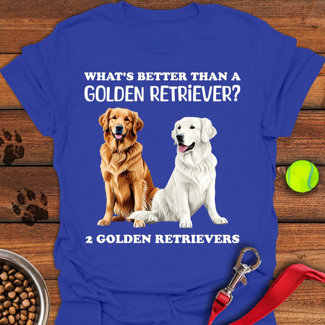 White & Golden Retriever T-Shirt Royal