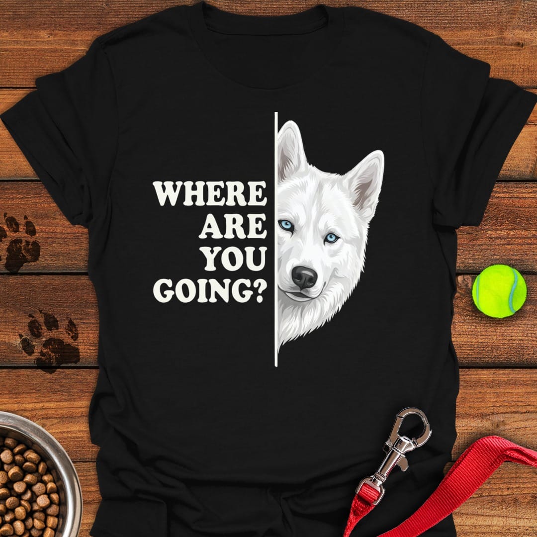 White Husky Alert Black