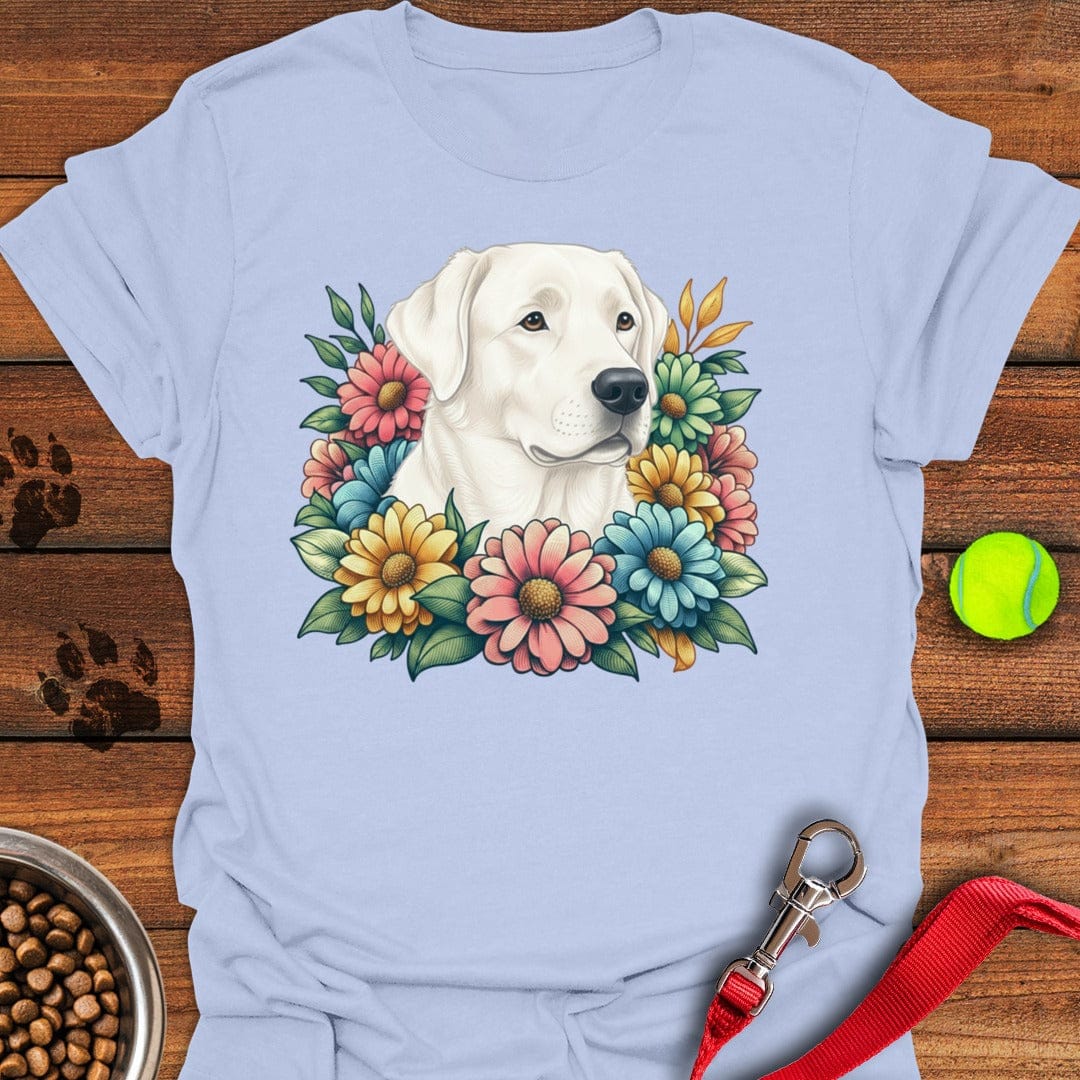 White Labrador Flower Light Blue