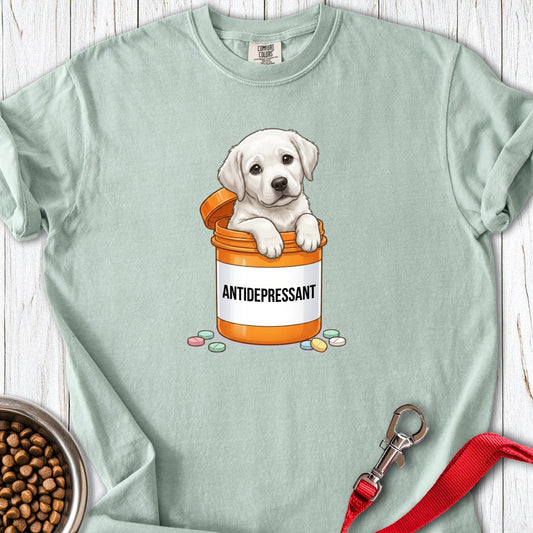 White Labrador Puppy Antidepressant Premium Tee Bay