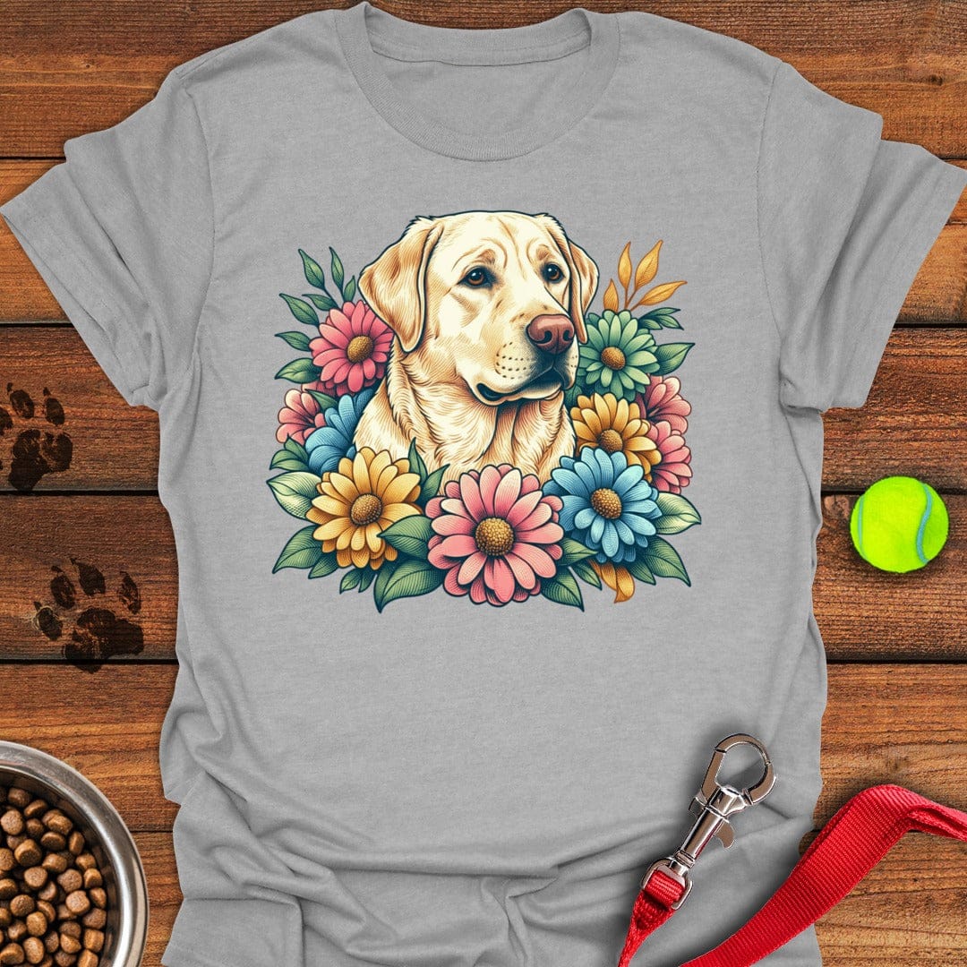 Yellow Lab Flowers Sport Grey