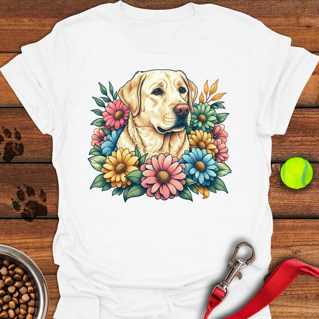 Yellow Lab Flowers White