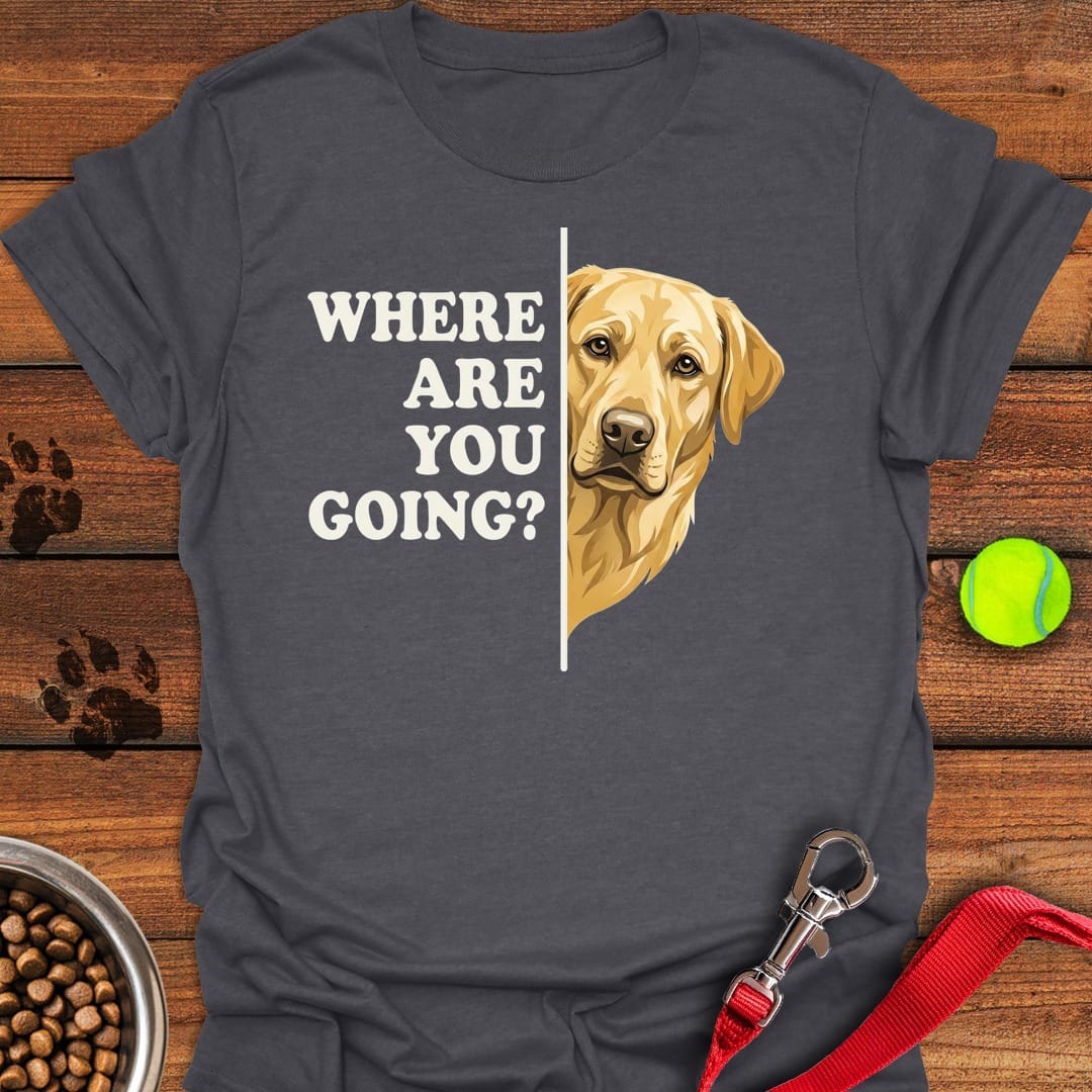 Yellow Lab Following Dark Heather