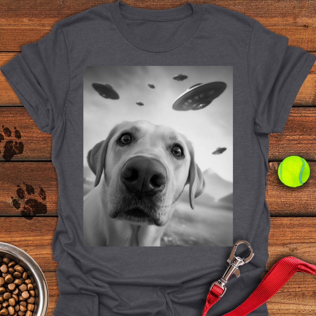 Yellow Lab UFO Selfie Dark Heather