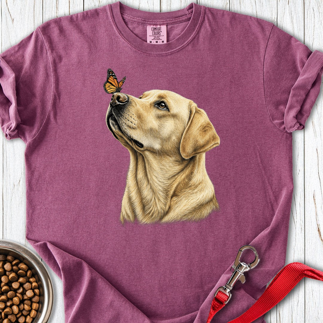 Yellow Labrador Butterfly Premium Tee Berry