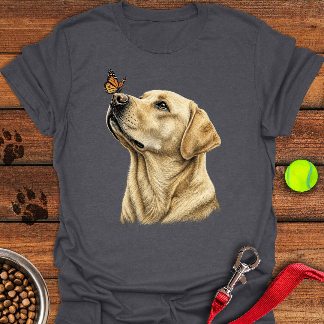 Yellow Labrador Butterfly Dark Heather