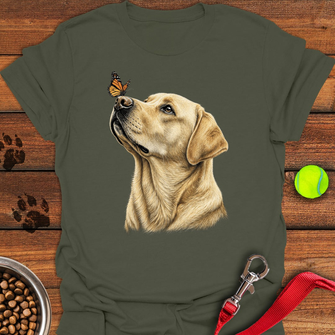 Yellow Labrador Butterfly Military Green