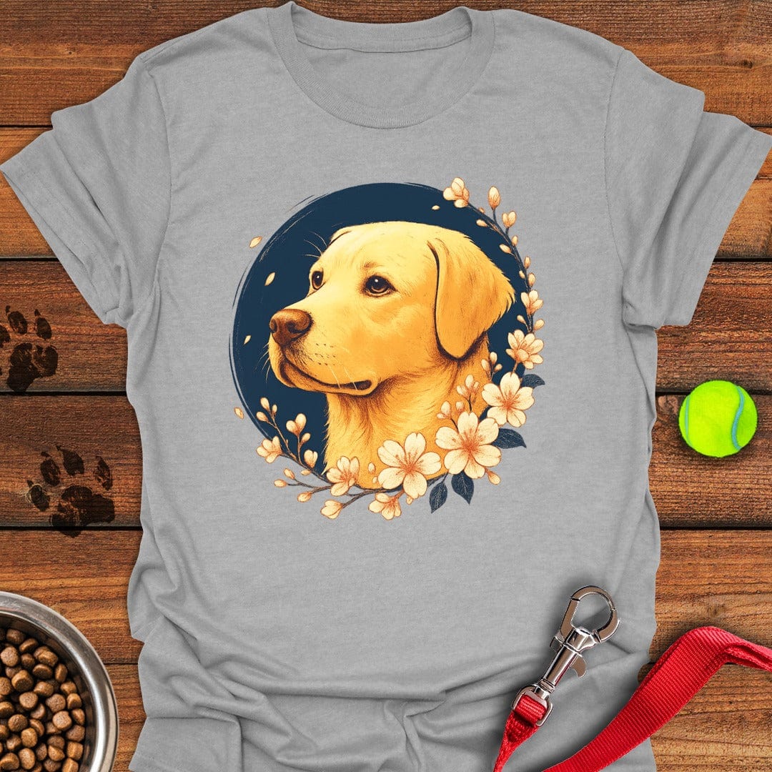 Yellow Labrador Flowers Sport Grey