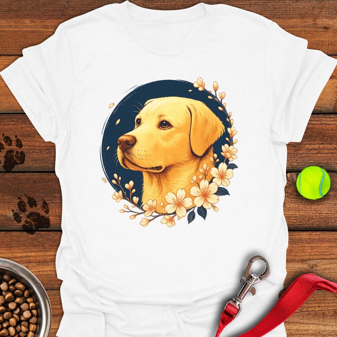Yellow Labrador Flowers White