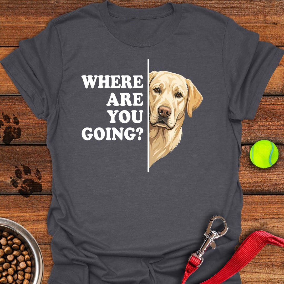 Yellow Labrador Following Dark Heather