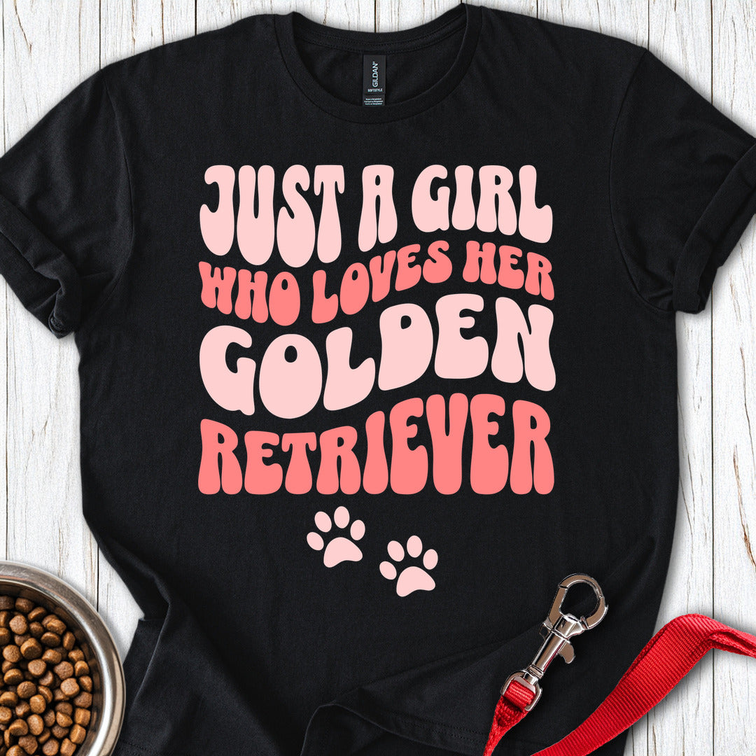 A Girl Who Loves Her Golden Retriever Black