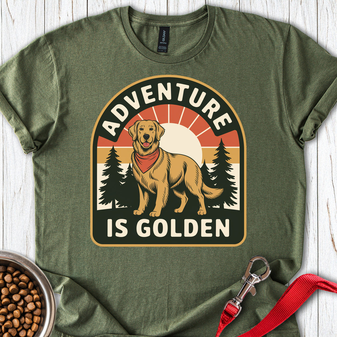 Adventure Is Golden Retriever Military Green