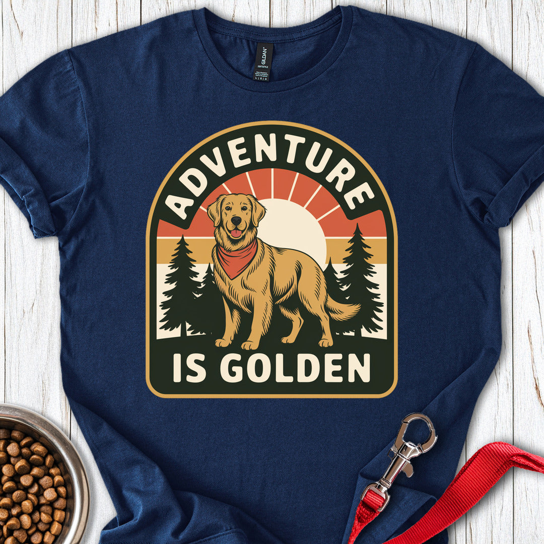 Adventure Is Golden Retriever Navy