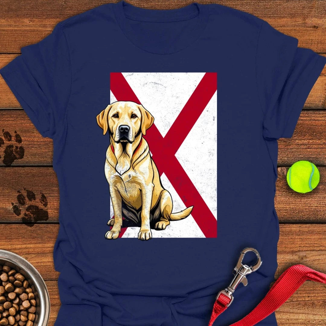Yellow Labrador Alabama Flag T-Shirt Navy