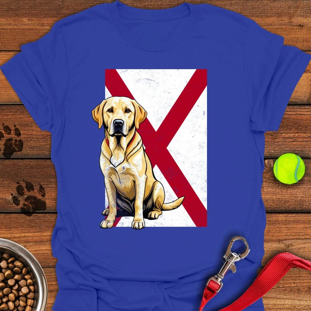 Yellow Labrador Alabama Flag T-Shirt Royal