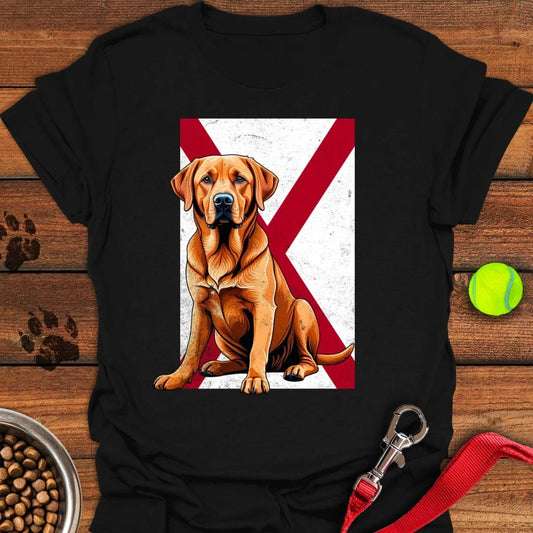 Fox Red Labrador Alabama Flag T-Shirt Black