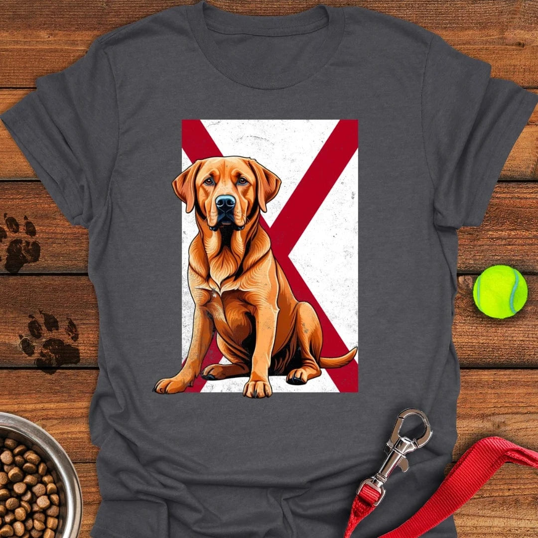 Fox Red Labrador Alabama Flag T-Shirt Dark Heather
