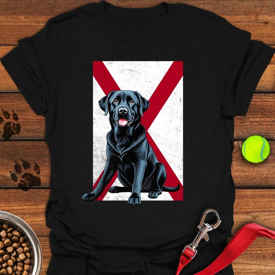 Black Labrador Alabama Flag T-Shirt Black