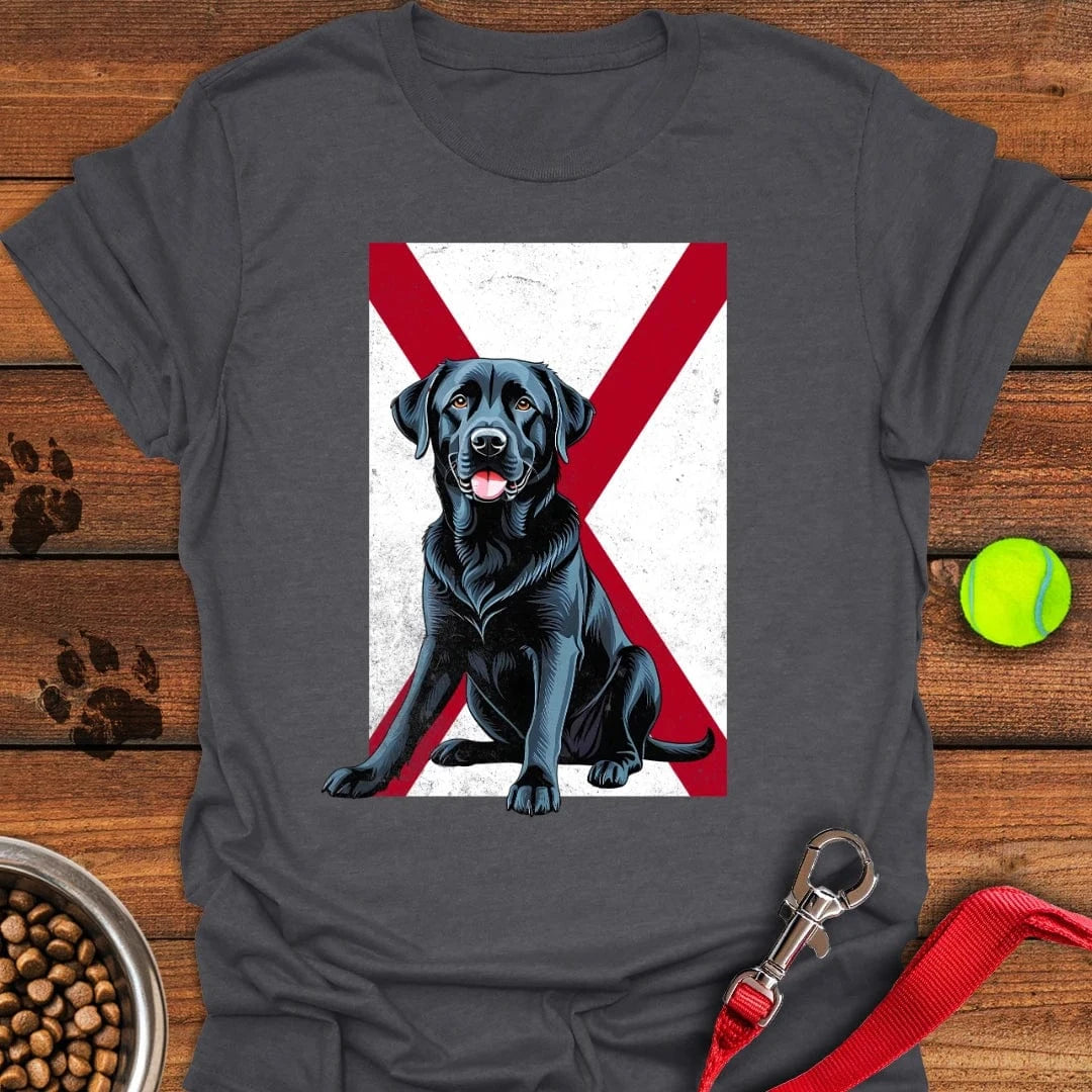 Black Labrador Alabama Flag T-Shirt Dark Heather