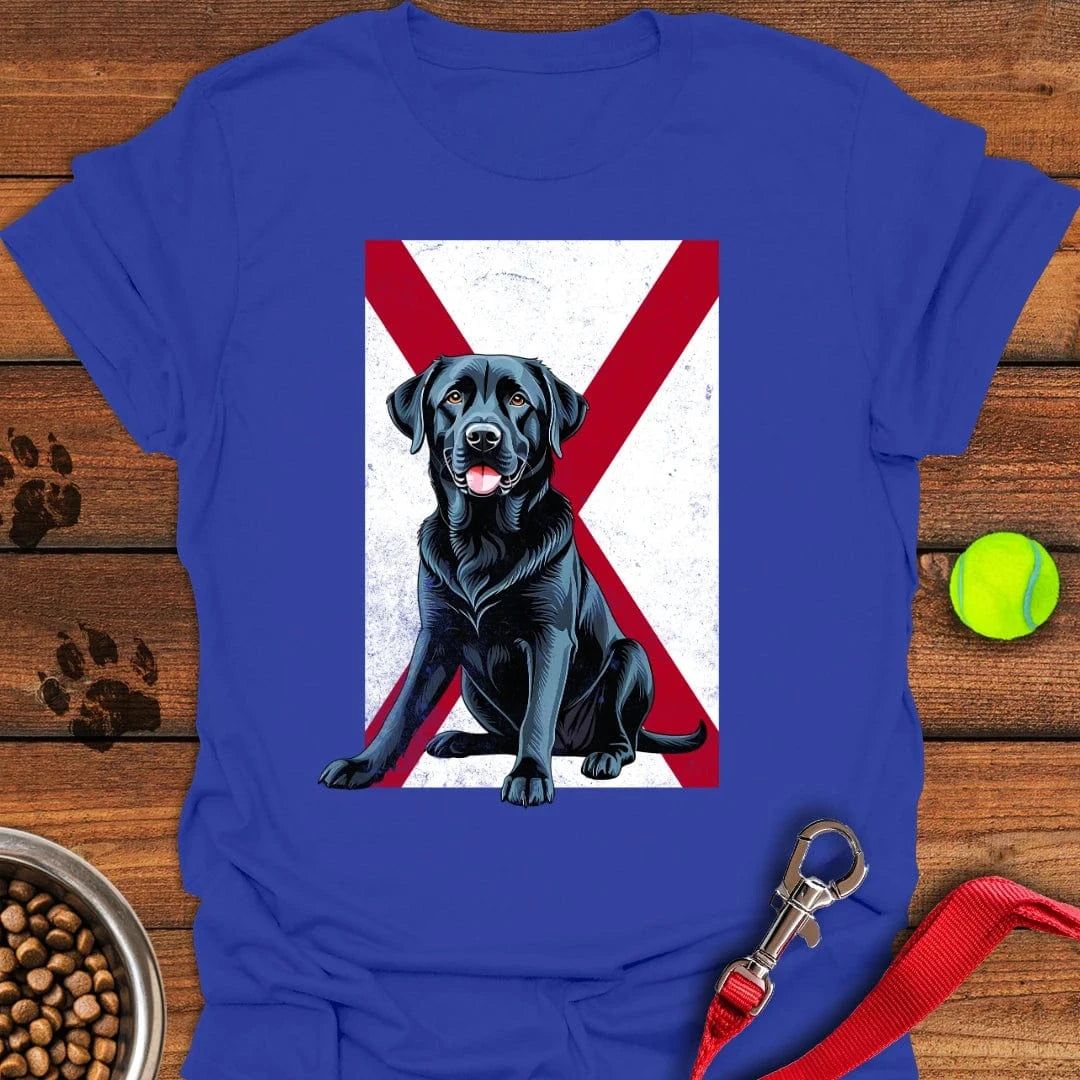 Black Labrador Alabama Flag T-Shirt Royal
