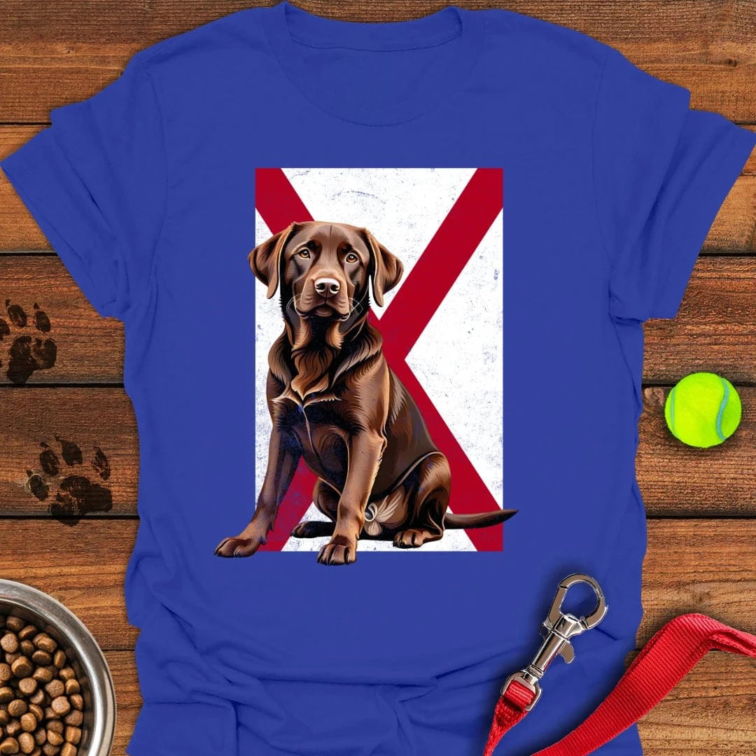 Chocolate Labrador Alabama Flag T-Shirt Royal