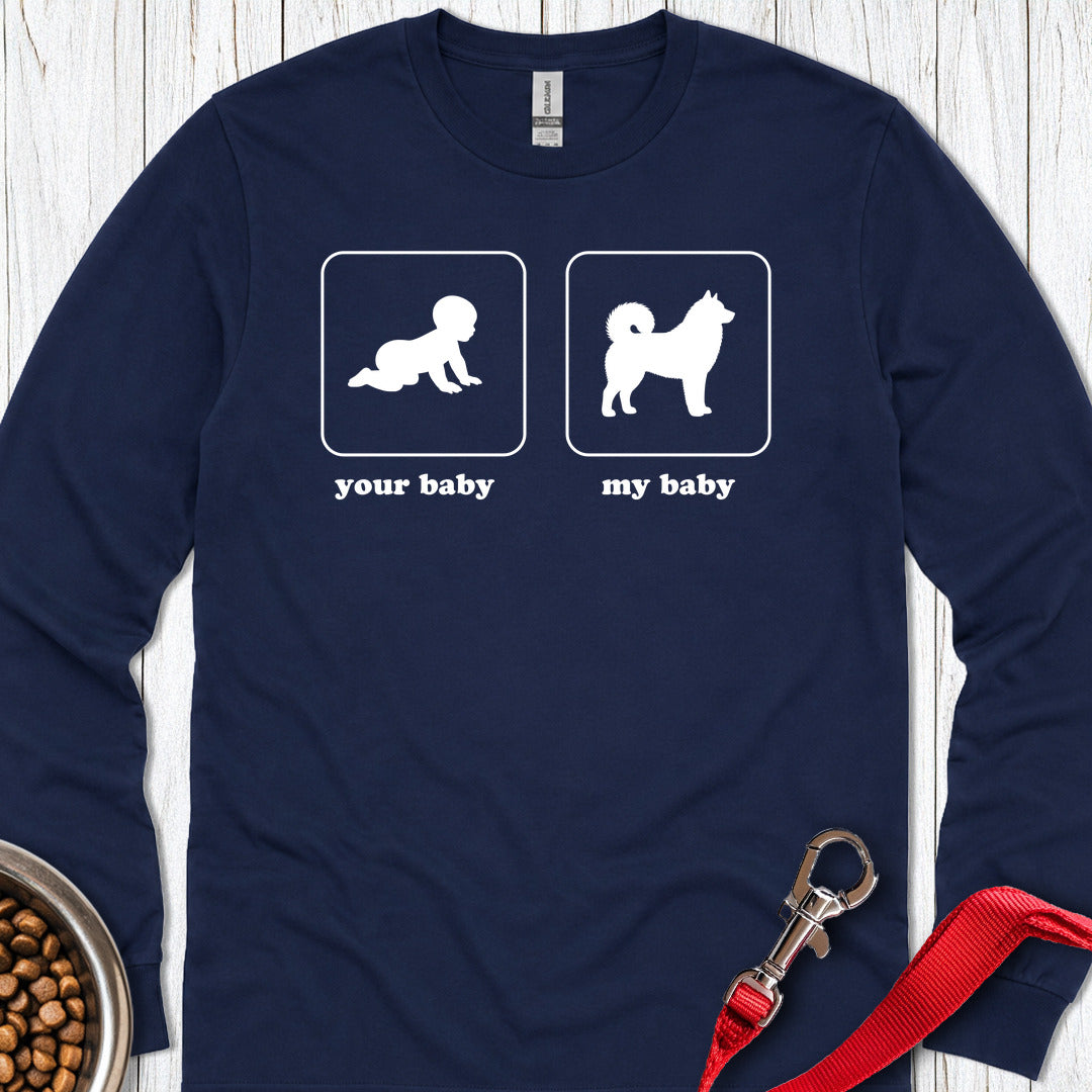 Alaskan Malamute Baby Long Sleeve Navy