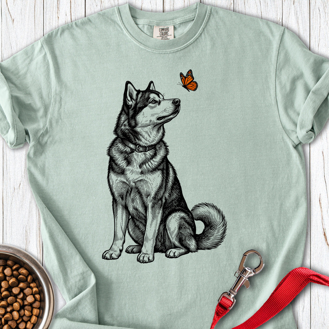 Alaskan Malamute Butterfly Premium Tee — Bay