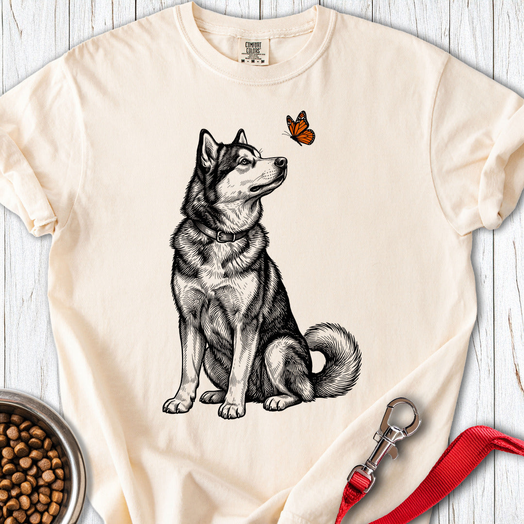 Alaskan Malamute Butterfly Premium Tee — Ivory