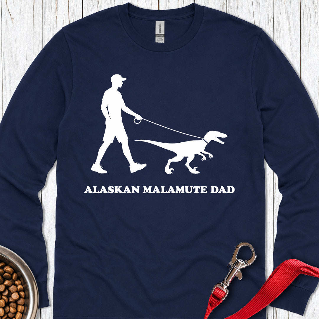 Alaskan Malamute Dad Long Sleeve Navy