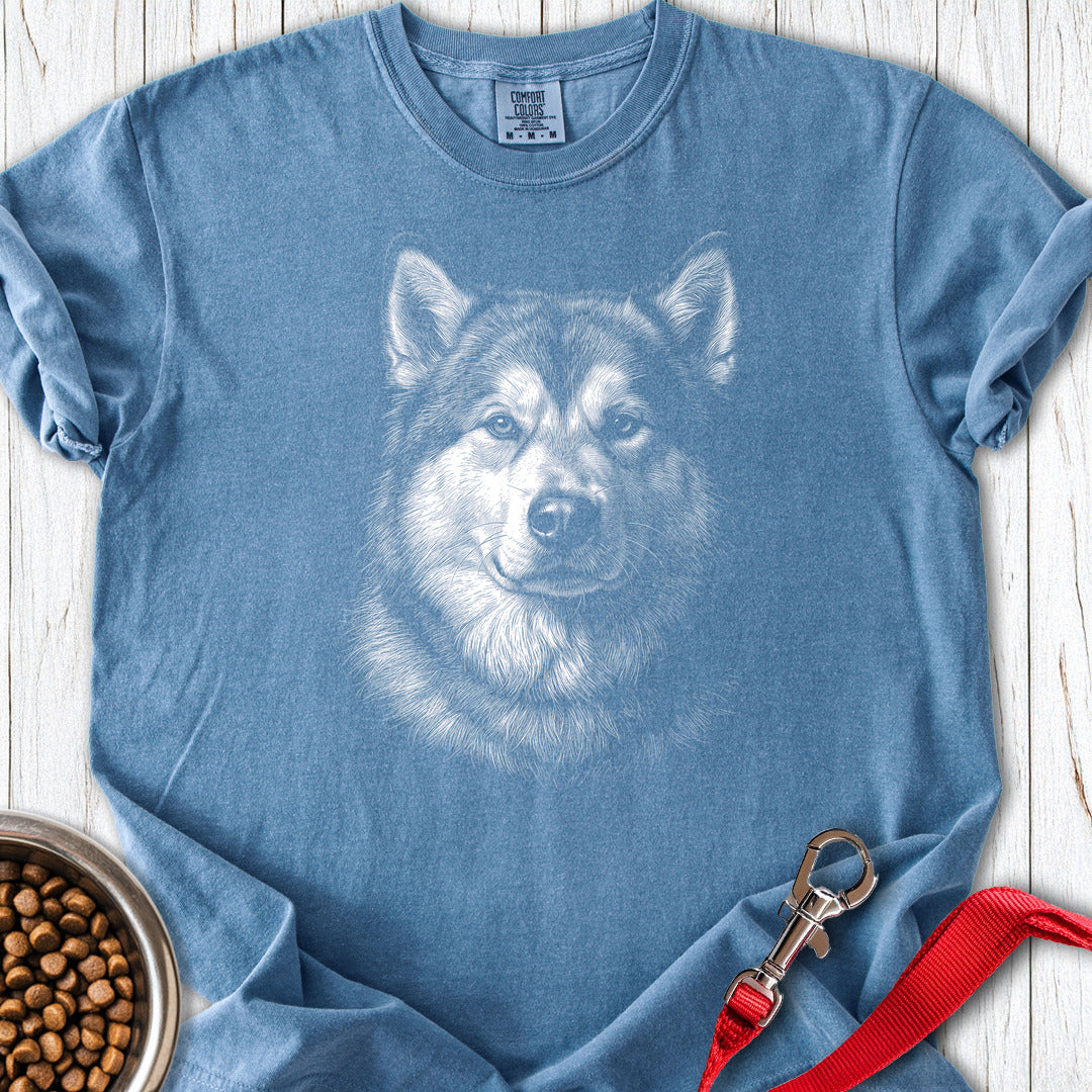 Alaskan Malamute Engraved Premium Tee — Blue Jean