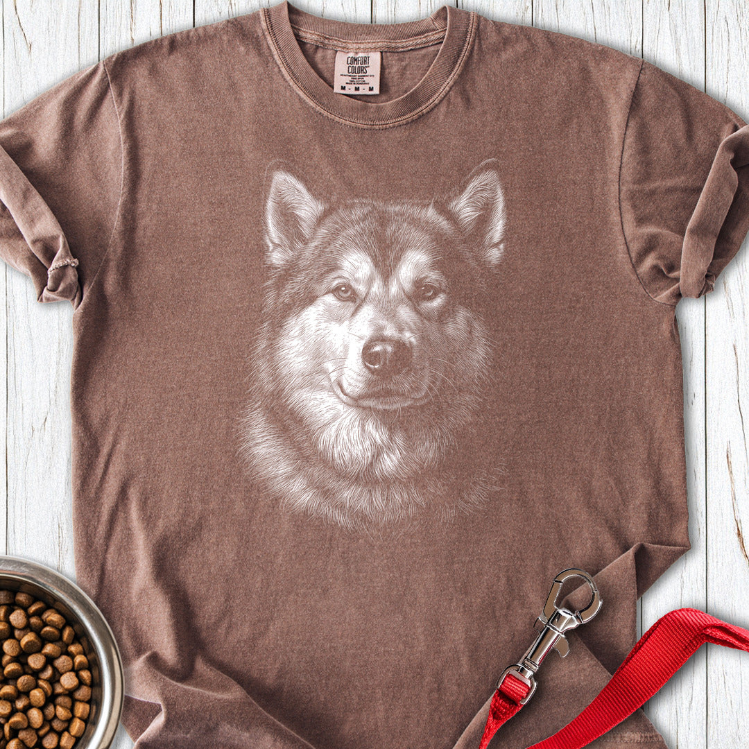 Alaskan Malamute Engraved Premium Tee — Espresso