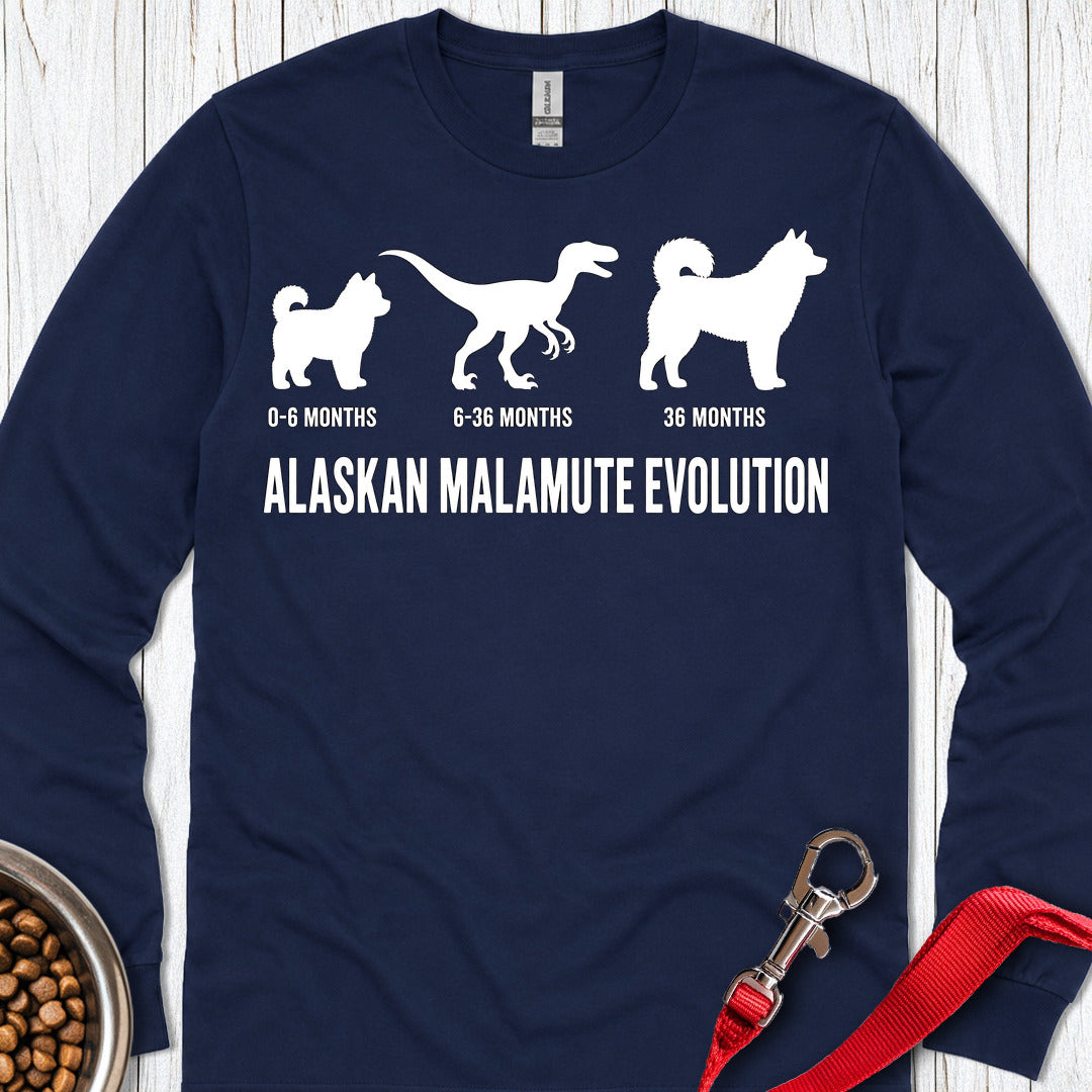 Alaskan Malamute Evolution Long Sleeve — Navy