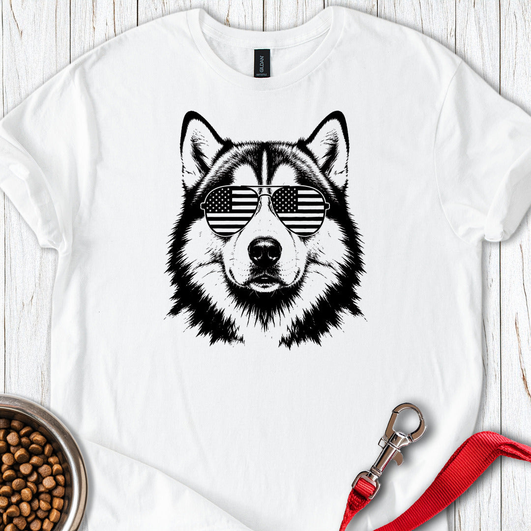 Alaskan Malamute Flag Shades — White