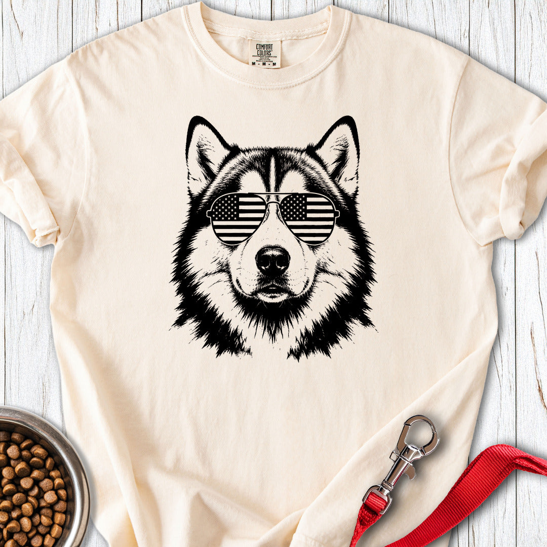 Alaskan Malamute Flag Shades Premium Tee — Ivory