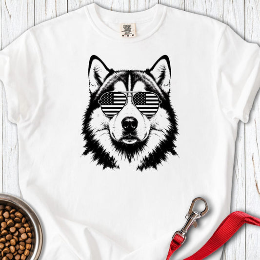 Alaskan Malamute Flag Shades Premium Tee White